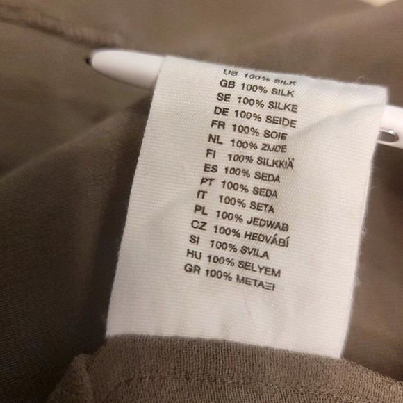 Viktor & Rolf by H&M Womens 10 Taupe Silk Ruffle‎ Button Front Heart Belt Dress - Picture 10 of 11